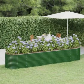 Green powder coated steel flower bed planter 368x80x68 cm by vidaXL, Pots and planters - Ref: Foro24-318963, Price: 120,29 €,...