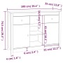 Honey brown solid pine wood sideboard 100x35x74.5 cm by vidaXL, Sideboards - Ref: Foro24-814552, Price: 109,37 €, Discount: %