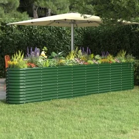 Green powder coated steel flower bed planter 332x40x68 cm by vidaXL, Pots and planters - Ref: Foro24-318908, Price: 108,36 €,...
