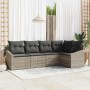 Conjunto de sofá de jardín 5 pcs Gris claro Poliratán