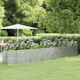 Jardinera arriate acero recubrimiento polvo plata 507x100x68 cm de vidaXL, Maceteros y jardineras - Ref: Foro24-319082, Preci...