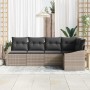 Conjunto de sofá de jardín 5 pcs Gris claro Poliratán