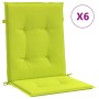 Cojín silla jardín respaldo bajo 6 uds tela Oxford verde claro