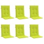 Cojín silla jardín respaldo bajo 6 uds tela Oxford verde claro