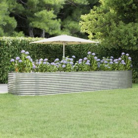 Blumenbeet aus Stahl, pulverbeschichtet, silberfarben, 447 x 140 x 68 cm von vidaXL, Töpfe und Pflanzgefäße - Ref: Foro24-319...