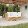 Sofá esquina jardín con cojines 2 piezas madera maciza teca de vidaXL, Conjuntos de jardín - Ref: Foro24-3100863, Precio: 423...