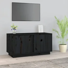 TV-Ständer aus massivem Kiefernholz schwarz 80x35x40,5 cm von vidaXL, TV-Möbel - Ref: Foro24-814473, Preis: 49,21 €, Rabatt: %