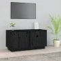 TV-Ständer aus massivem Kiefernholz schwarz 80x35x40,5 cm von vidaXL, TV-Möbel - Ref: Foro24-814473, Preis: 49,21 €, Rabatt: %