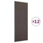 Dachpaneele 12 Einheiten braun beschichteter Stahl 100x36 cm von vidaXL, Dachziegel und Dachziegel - Ref: Foro24-319144, Prei...