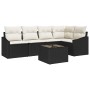 Conjunto de sofá de jardín 6 pcs Negro Poliratán