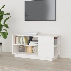TV-Schrank aus massivem weißem Kiefernholz 80x35x40,5 cm von vidaXL, TV-Möbel - Ref: Foro24-814405, Preis: 54,17 €, Rabatt: %