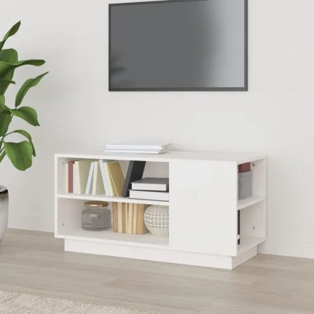TV-Schrank aus massivem weißem Kiefernholz 80x35x40,5 cm von vidaXL, TV-Möbel - Ref: Foro24-814405, Preis: 54,17 €, Rabatt: %