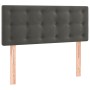 Cama box spring con colchón terciopelo gris oscuro 80x200 cm