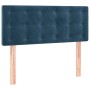 Cama box spring con colchón terciopelo azul oscuro 80x200 cm