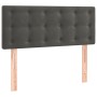 Cama box spring con colchón terciopelo gris oscuro 90x190 cm
