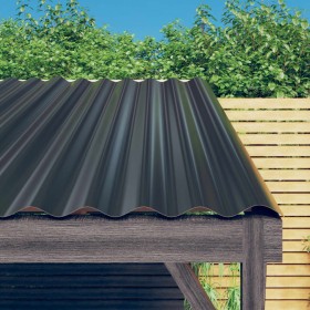 Paneles tejado 36 uds acero recubierto gris antracita 60x36 cm