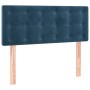 Cama box spring con colchón terciopelo azul oscuro 90x190 cm