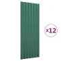 Roof panels 12 units coated green steel 100x36 cm by vidaXL, Roof tiles and roof tiles - Ref: Foro24-319142, Price: 88,00 €, ...