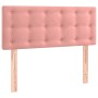 Cama box spring con colchón terciopelo rosa 90x200 cm
