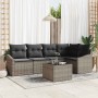 Conjunto de sofá de jardín 6 pcs Gris Poliratán