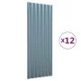 Dachpaneele 12 Einheiten grau beschichteter Stahl 100x36 cm von vidaXL, Dachziegel und Dachziegel - Ref: Foro24-319143, Preis...