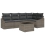 Conjunto de sofá de jardín 6 pcs Gris Poliratán