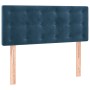 Cama box spring con colchón terciopelo azul oscuro 100x200 cm
