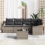 Conjunto de sofá de jardín 6 pcs Gris Poliratán