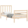 Estructura de cama con cabecero madera maciza 100x200 cm