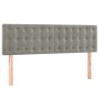 Cama box spring con colchón terciopelo gris claro 140x190 cm