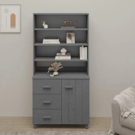 HAMAR solid pine wood sideboard in dark gray by vidaXL, Sideboards - Ref: Foro24-3100924, Price: 254,51 €, Discount: %