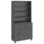 Sideboard HAMAR dunkelgrau Massivholz Kiefer von vidaXL, Sideboards - Ref: Foro24-3100924, Preis: 254,51 €, Rabatt: %
