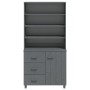 HAMAR solid pine wood sideboard in dark gray by vidaXL, Sideboards - Ref: Foro24-3100924, Price: 259,34 €, Discount: %