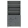 HAMAR solid pine wood sideboard in dark gray by vidaXL, Sideboards - Ref: Foro24-3100924, Price: 254,51 €, Discount: %