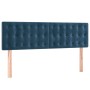 Cama box spring con colchón terciopelo azul oscuro 140x190 cm