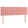 Cama box spring con colchón terciopelo rosa 140x190 cm
