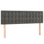 Cama box spring con colchón terciopelo gris oscuro 140x200 cm