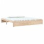 Estructura de cama de madera maciza de pino 200x200 cm