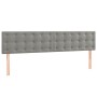 Cama box spring con colchón terciopelo gris claro 160x200 cm