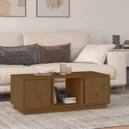 Couchtisch aus massivem Kiefernholz honigbraun 110x50x40 cm von vidaXL, Couchtisch - Ref: Foro24-814427, Preis: 88,21 €, Raba...