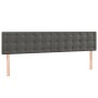 Cama box spring con colchón terciopelo gris oscuro 160x200 cm