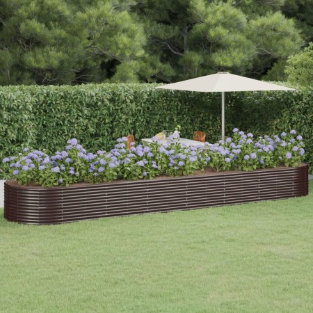 Brown powder coated steel flower bed planter 584x140x68cm by vidaXL, Pots and planters - Ref: Foro24-319120, Price: 283,09 €,...