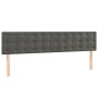 Cama box spring con colchón terciopelo gris oscuro 180x200 cm