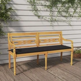 Batavia bench with anthracite cushion solid teak wood 150 cm by vidaXL, garden benches - Ref: Foro24-3100826, Price: 240,81 €...