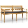 Banco Batavia con cojín antracita madera maciza de teca 150 cm de vidaXL, Bancos de jardín - Ref: Foro24-3100826, Precio: 244...
