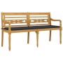 Banco Batavia con cojín antracita madera maciza de teca 150 cm de vidaXL, Bancos de jardín - Ref: Foro24-3100826, Precio: 244...