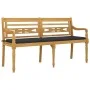 Batavia bench with anthracite cushion solid teak wood 150 cm by vidaXL, garden benches - Ref: Foro24-3100826, Price: 240,81 €...