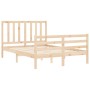 Bed frame with solid wood headboard 140x200 cm by vidaXL, Beds and slatted bases - Ref: Foro24-3193856, Price: 119,31 €, Disc...