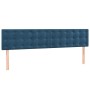 Cama box spring con colchón terciopelo azul oscuro 180x200 cm
