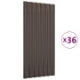 Paneles de tejado 36 unidades acero recubierto marrón 80x36 cm de vidaXL, Tejas y baldosas para techo - Ref: Foro24-319140, P...